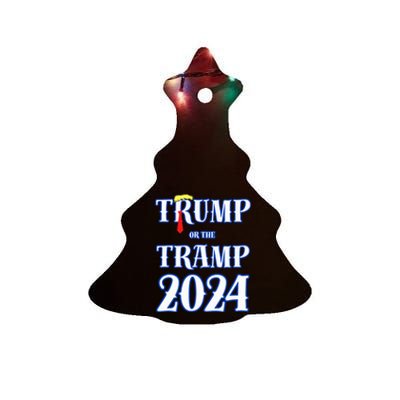 Trump Or The Tramp 2024 Vote For Trump Trump Vance 2024 Ceramic Tree Ornament