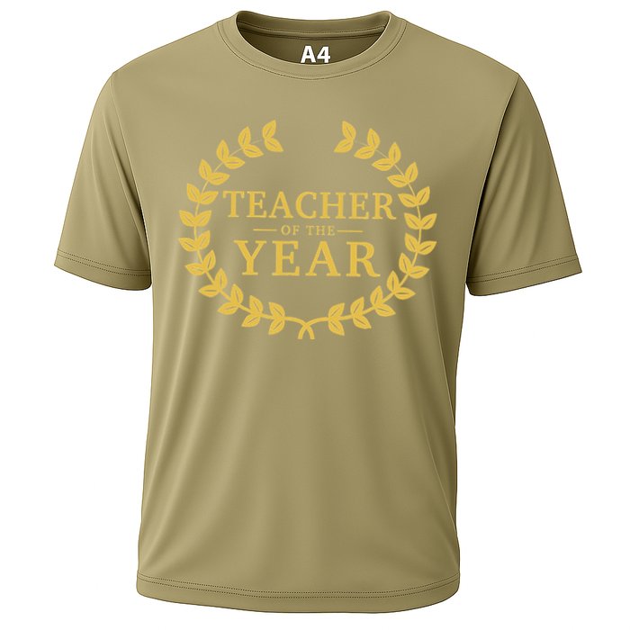 Teacher Of The Year Greatest Ever Award Day Cooling Performance Crew T-Shirt
