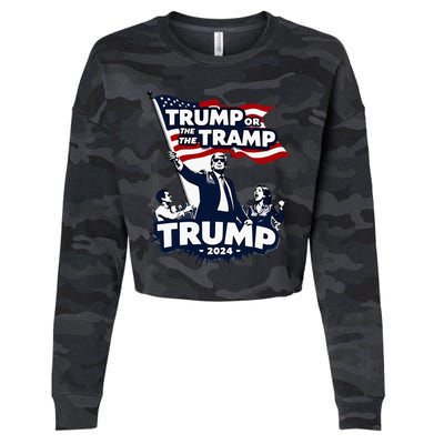 Trump Or The Tramp 2024 Vote For Trump Vance Election Humor Cropped Pullover Crew