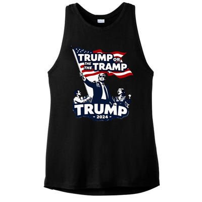 Trump Or The Tramp 2024 Vote For Trump Vance Election Humor Ladies PosiCharge Tri-Blend Wicking Tank