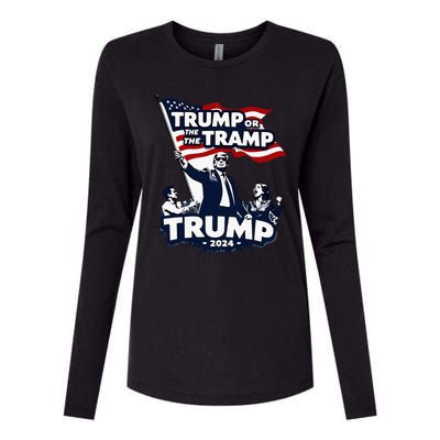 Trump Or The Tramp 2024 Vote For Trump Vance Election Humor Womens Cotton Relaxed Long Sleeve T-Shirt