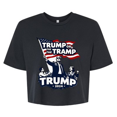 Trump Or The Tramp 2024 Vote For Trump Vance Election Humor Bella+Canvas Jersey Crop Tee