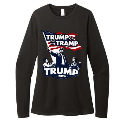 Trump Or The Tramp 2024 Vote For Trump Vance Election Humor Womens CVC Long Sleeve Shirt