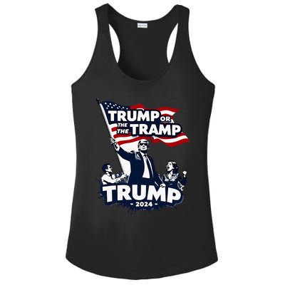 Trump Or The Tramp 2024 Vote For Trump Vance Election Humor Ladies PosiCharge Competitor Racerback Tank