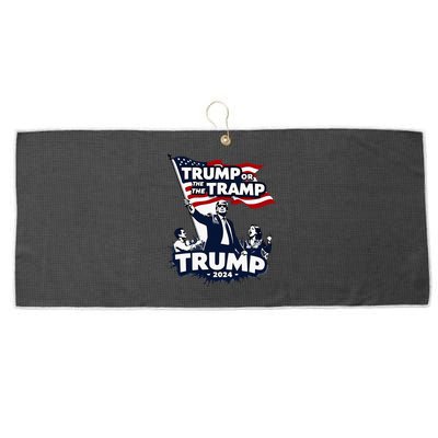 Trump Or The Tramp 2024 Vote For Trump Vance Election Humor Large Microfiber Waffle Golf Towel