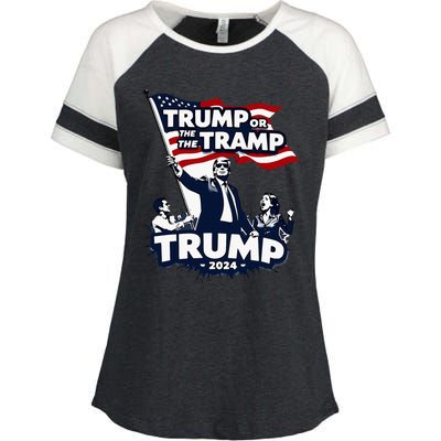 Trump Or The Tramp 2024 Vote For Trump Vance Election Humor Enza Ladies Jersey Colorblock Tee