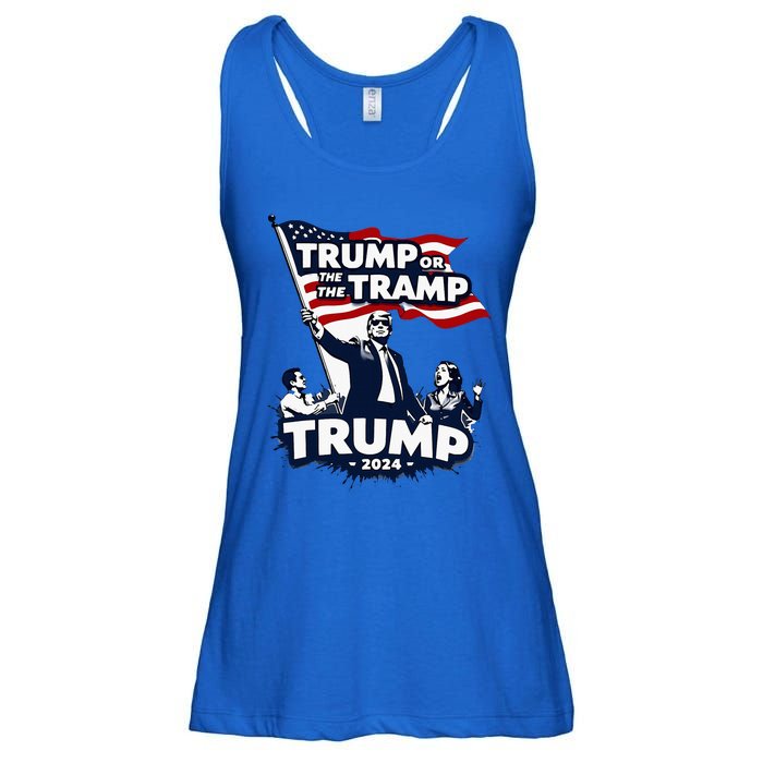 Trump Or The Tramp 2024 Vote For Trump Vance Election Humor Ladies Essential Flowy Tank