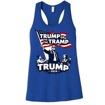 Trump Or The Tramp 2024 Vote For Trump Vance Election Humor Women's Racerback Tank