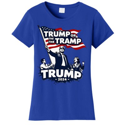 Trump Or The Tramp 2024 Vote For Trump Vance Election Humor Women's T-Shirt