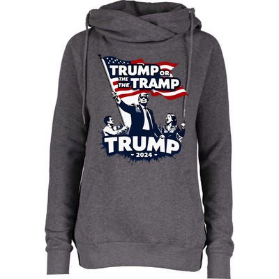 Trump Or The Tramp 2024 Vote For Trump Vance Election Humor Womens Funnel Neck Pullover Hood