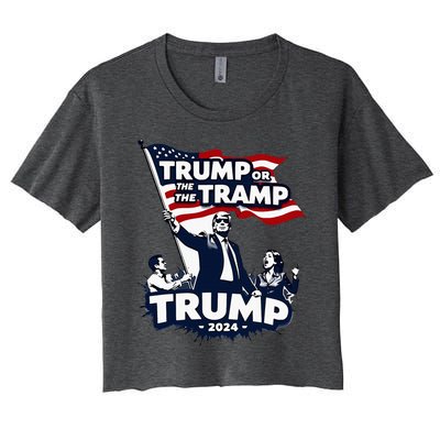 Trump Or The Tramp 2024 Vote For Trump Vance Election Humor Women's Crop Top Tee