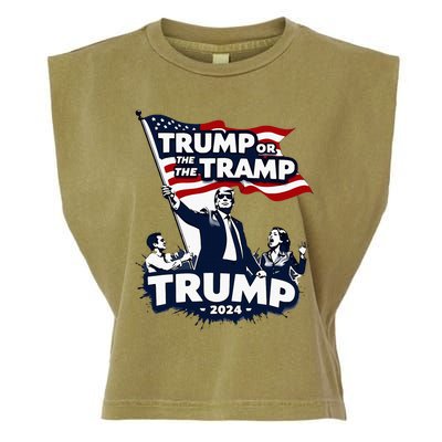 Trump Or The Tramp 2024 Vote For Trump Vance Election Humor Garment-Dyed Women's Muscle Tee