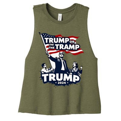 Trump Or The Tramp 2024 Vote For Trump Vance Election Humor Women's Racerback Cropped Tank