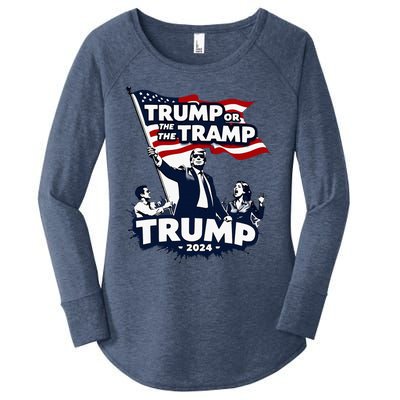 Trump Or The Tramp 2024 Vote For Trump Vance Election Humor Women's Perfect Tri Tunic Long Sleeve Shirt