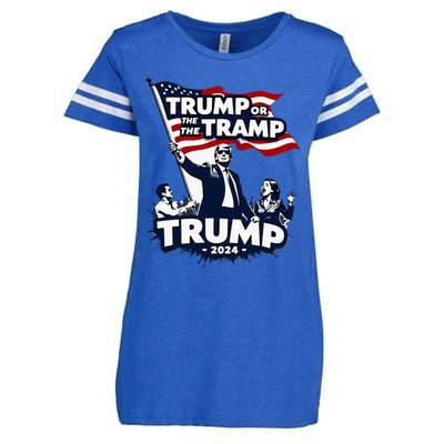 Trump Or The Tramp 2024 Vote For Trump Vance Election Humor Enza Ladies Jersey Football T-Shirt