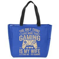 The Only Thing I Love More Than Gaming Vintage Retro Gamer Gift Zip Tote Bag