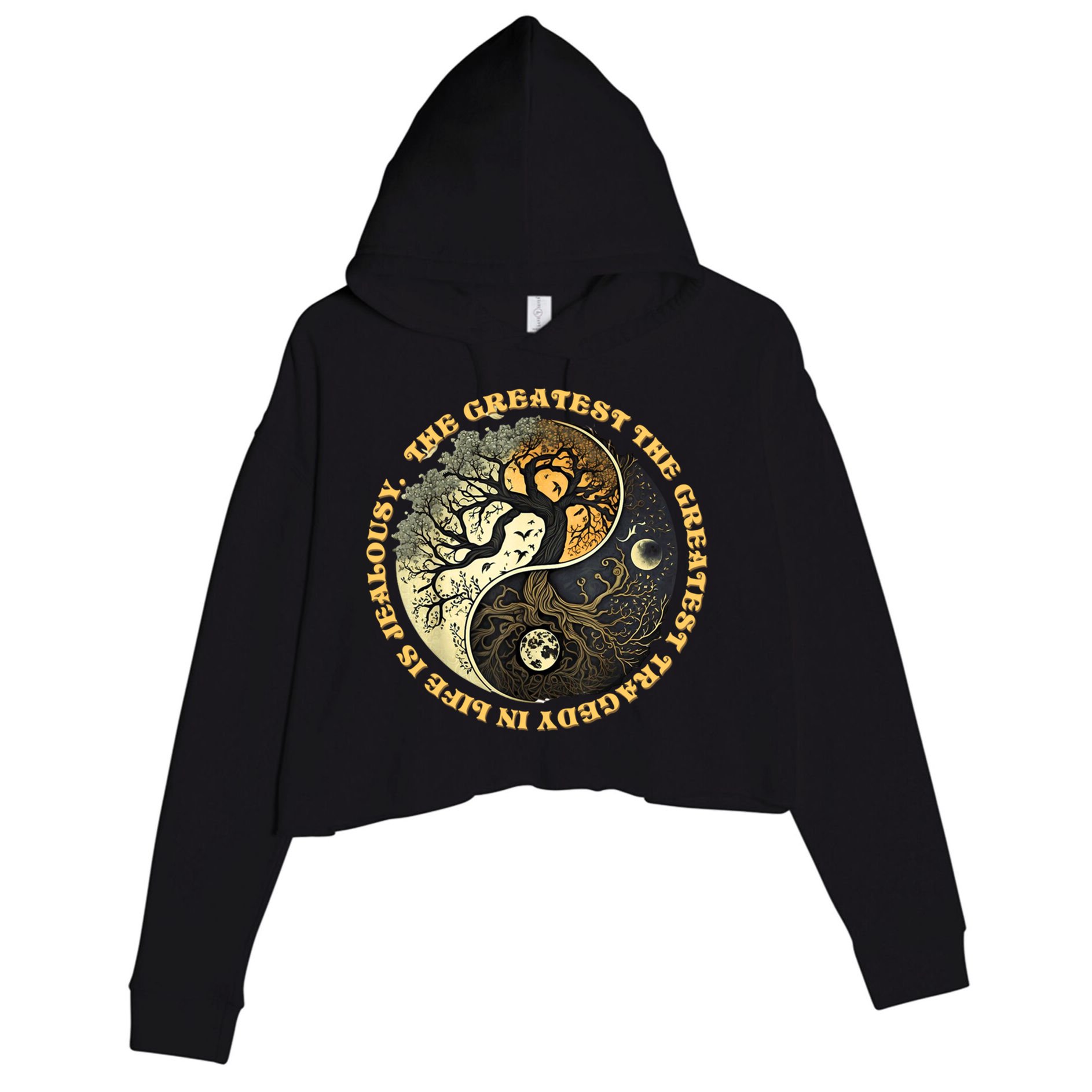 Tree Of The Mystical Life Zen Yoga Meditation Gift Funny Gift Crop Fleece Hoodie