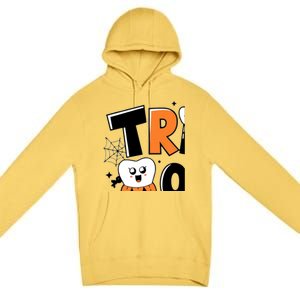 Trick Or Th Funny Dental Halloween Treat Dentist Gift Premium Pullover Hoodie