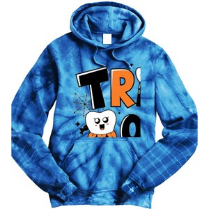 Trick Or Th Funny Dental Halloween Treat Dentist Gift Tie Dye Hoodie