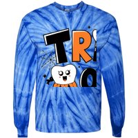 Trick Or Th Funny Dental Halloween Treat Dentist Gift Tie-Dye Long Sleeve Shirt