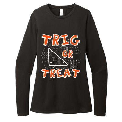 Trig Or Treat Lazy Halloween Costume Funny Math Teacher Womens CVC Long Sleeve Shirt