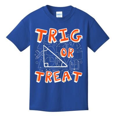 Trig Or Treat Lazy Halloween Costume Funny Math Teacher Kids T-Shirt