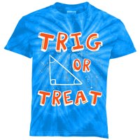 Trig Or Treat Lazy Halloween Costume Funny Math Teacher Kids Tie-Dye T-Shirt