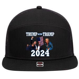 Trump Or The Tramp 2024 Vote For Trump Trump Vance 2024 7 Panel Mesh Trucker Snapback Hat