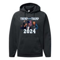 Trump Or The Tramp 2024 Vote For Trump Trump Vance 2024 Performance Fleece Hoodie