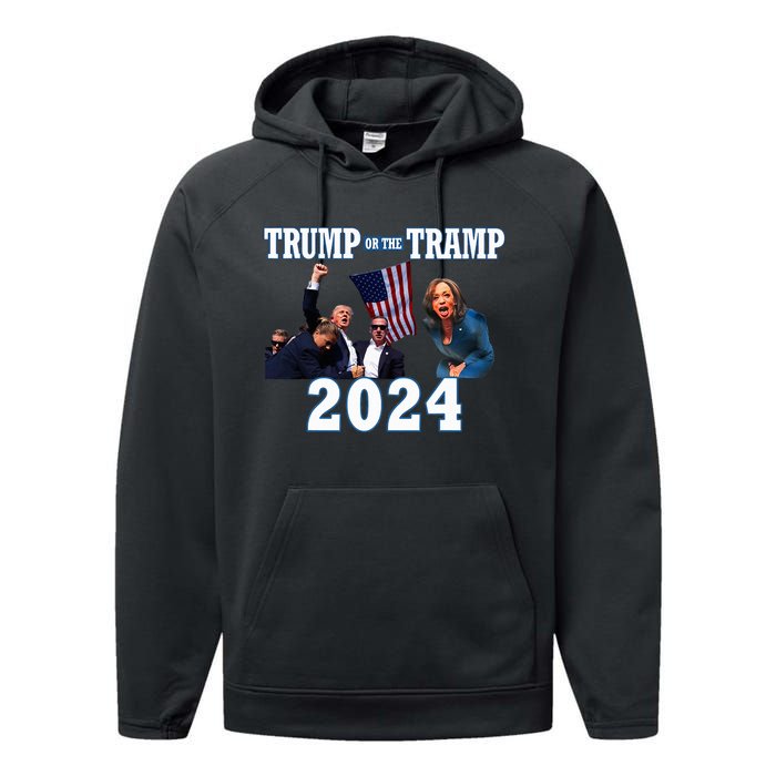 Trump Or The Tramp 2024 Vote For Trump Trump Vance 2024 Performance Fleece Hoodie