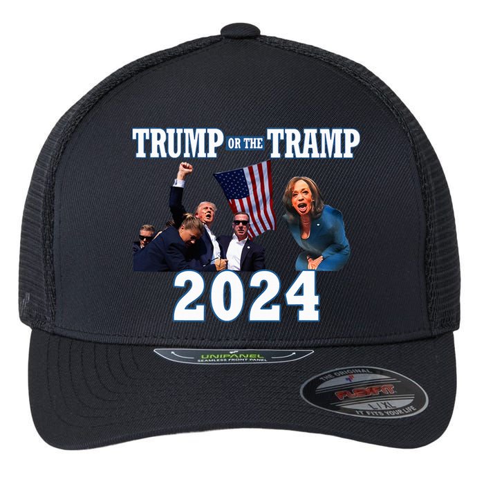 Trump Or The Tramp 2024 Vote For Trump Trump Vance 2024 Flexfit Unipanel Trucker Cap