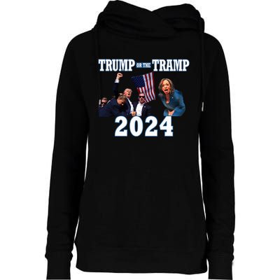 Trump Or The Tramp 2024 Vote For Trump Trump Vance 2024 Womens Funnel Neck Pullover Hood