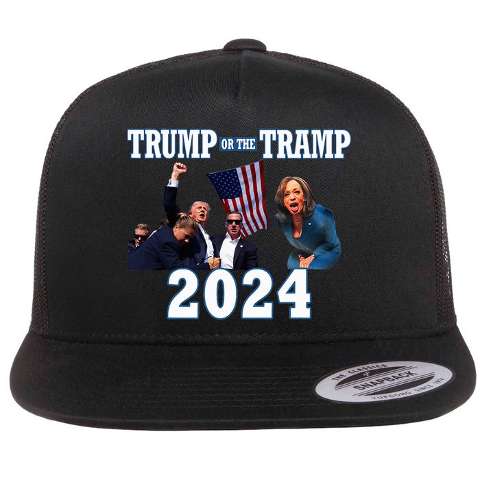 Trump Or The Tramp 2024 Vote For Trump Trump Vance 2024 Flat Bill Trucker Hat