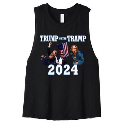 Trump Or The Tramp 2024 Vote For Trump Trump Vance 2024 Women's Racerback Cropped Tank