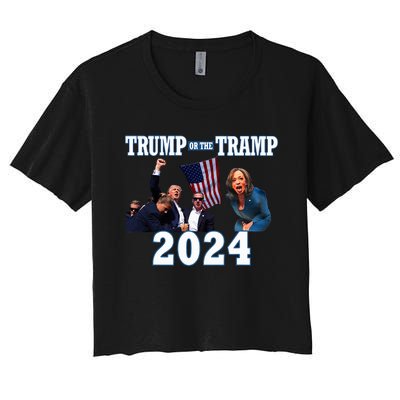 Trump Or The Tramp 2024 Vote For Trump Trump Vance 2024 Women's Crop Top Tee