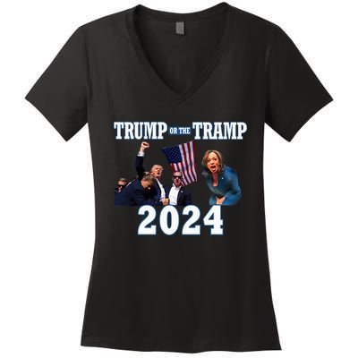 Trump Or The Tramp 2024 Vote For Trump Trump Vance 2024 Women's V-Neck T-Shirt