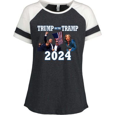 Trump Or The Tramp 2024 Vote For Trump Trump Vance 2024 Enza Ladies Jersey Colorblock Tee