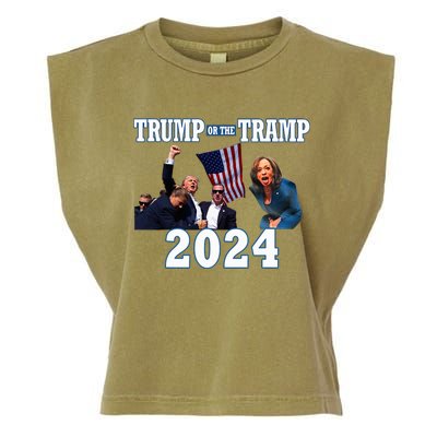 Trump Or The Tramp 2024 Vote For Trump Trump Vance 2024 Garment-Dyed Women's Muscle Tee