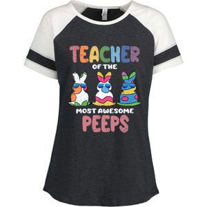 Teacher Of The Most Awesome Easter Bunny Spring Enza Ladies Jersey Colorblock Tee