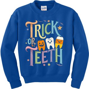 Trick Or Th Funny Dental Halloween Treat Dentist Great Gift Kids Sweatshirt