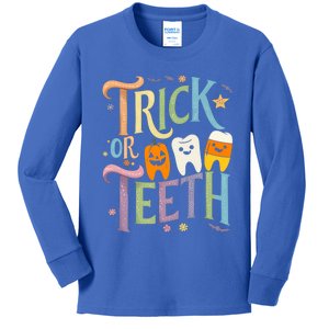 Trick Or Th Funny Dental Halloween Treat Dentist Great Gift Kids Long Sleeve Shirt