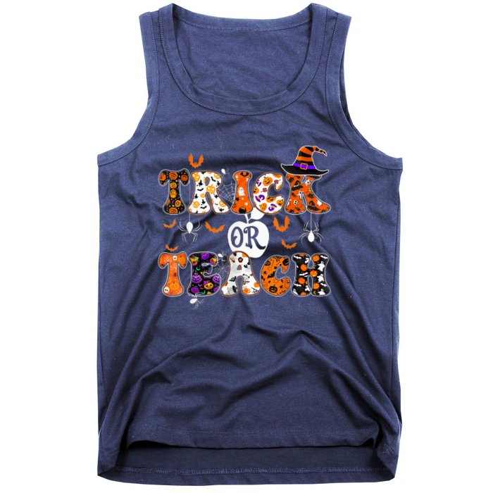 Trick Or Teach Funny Teacher Halloween Tank Top