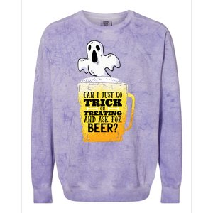 Trick Or Treating Beer Funny Colorblast Crewneck Sweatshirt