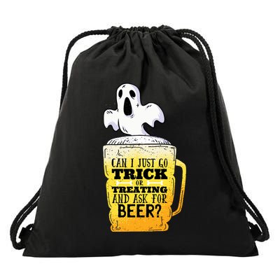 Trick Or Treating Beer Funny Drawstring Bag