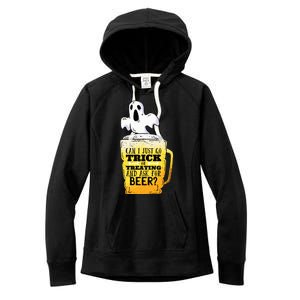 Trick Or Treating Beer Funny Women's Fleece Hoodie