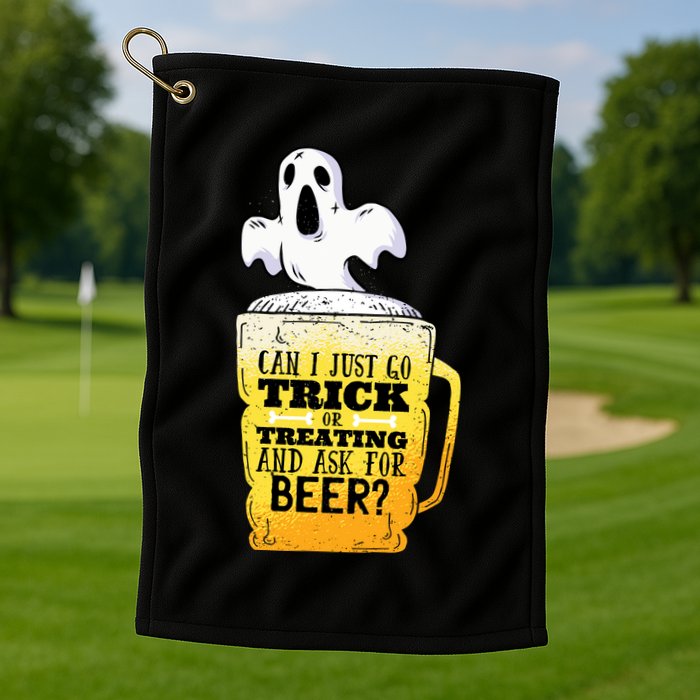 Trick Or Treating Beer Funny Golf Towel