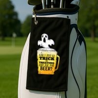 Trick Or Treating Beer Funny Golf Towel