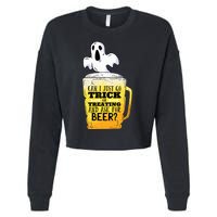 Trick Or Treating Beer Funny Cropped Pullover Crew