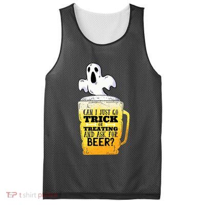 Trick Or Treating Beer Funny Mesh Reversible Basketball Jersey Tank