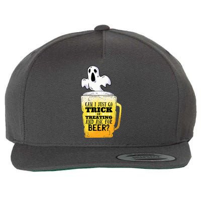 Trick Or Treating Beer Funny Wool Snapback Cap